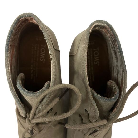 Toms Kala Wedge Desert Taupe Suede Shoes Bootie Size 6W - Picture 7 of 9